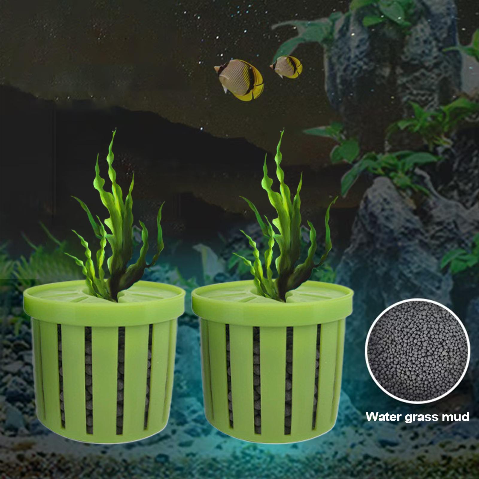 Aquarium Fish Restaurant - 安定した水槽用植物カップ4個セット、水槽用植物ホルダーバスケット、水槽水耕栽培用プランター、ホテル、レンタル、レストラン向け