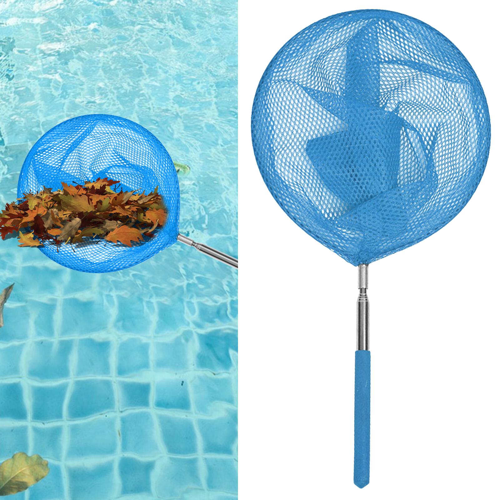 Aquarium Fishing - ステンレス製伸縮式プール清掃ネット、子供用釣り網、子供用魚捕り網、庭のプールの落ち葉掃除ネット