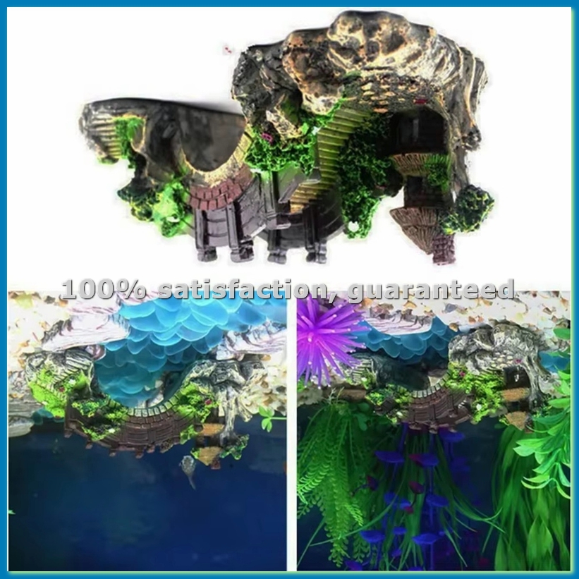 Aquarium Fish Bridge - 水槽樹脂装飾 水槽の人工橋用樹脂オーナメント 洞窟水槽水槽装飾パーツ-A73M