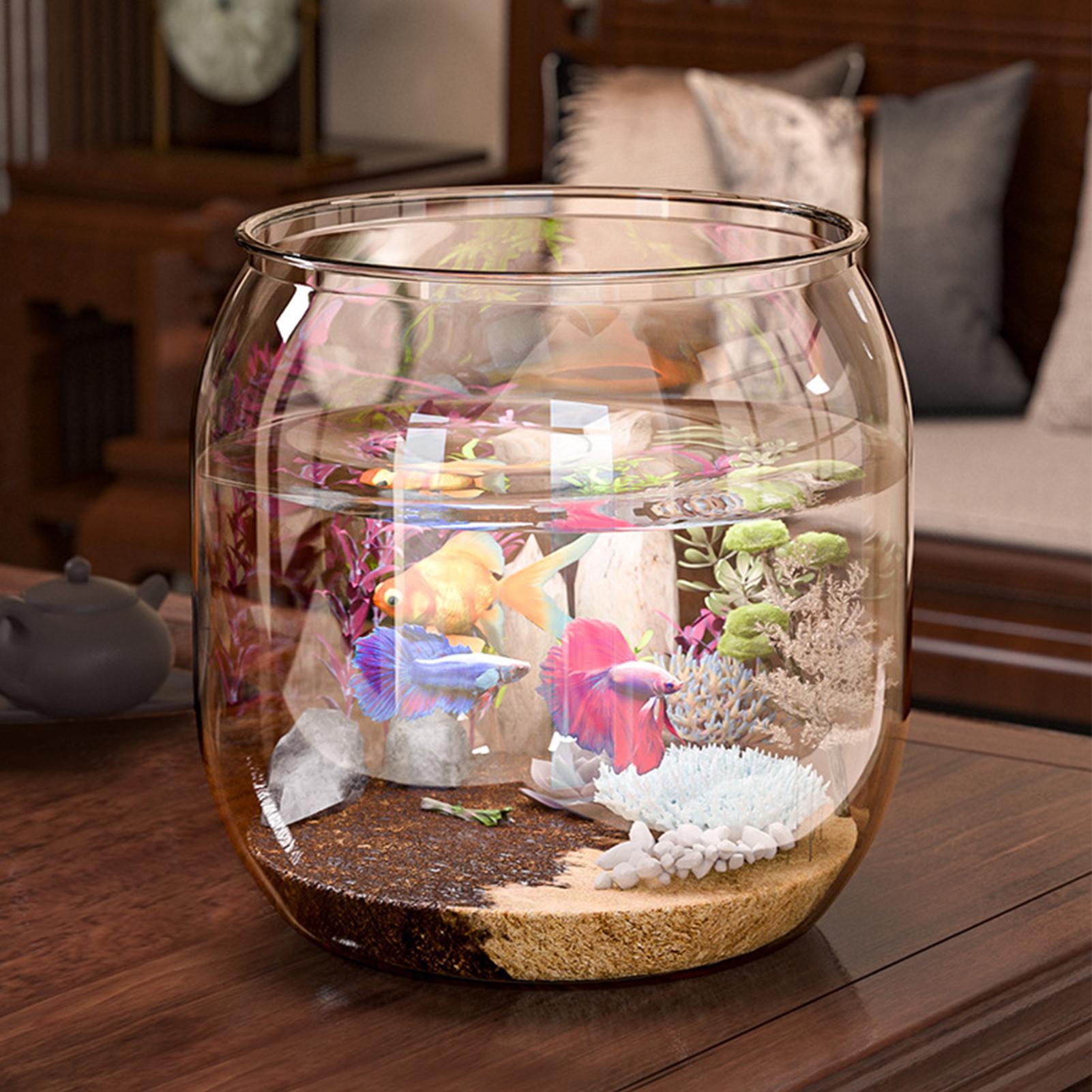 Aquarium Fish Restaurant - ミニフィッシュボウル装飾用透明水槽エビボウル水槽家庭用学校教室寮レストランバーリビング用