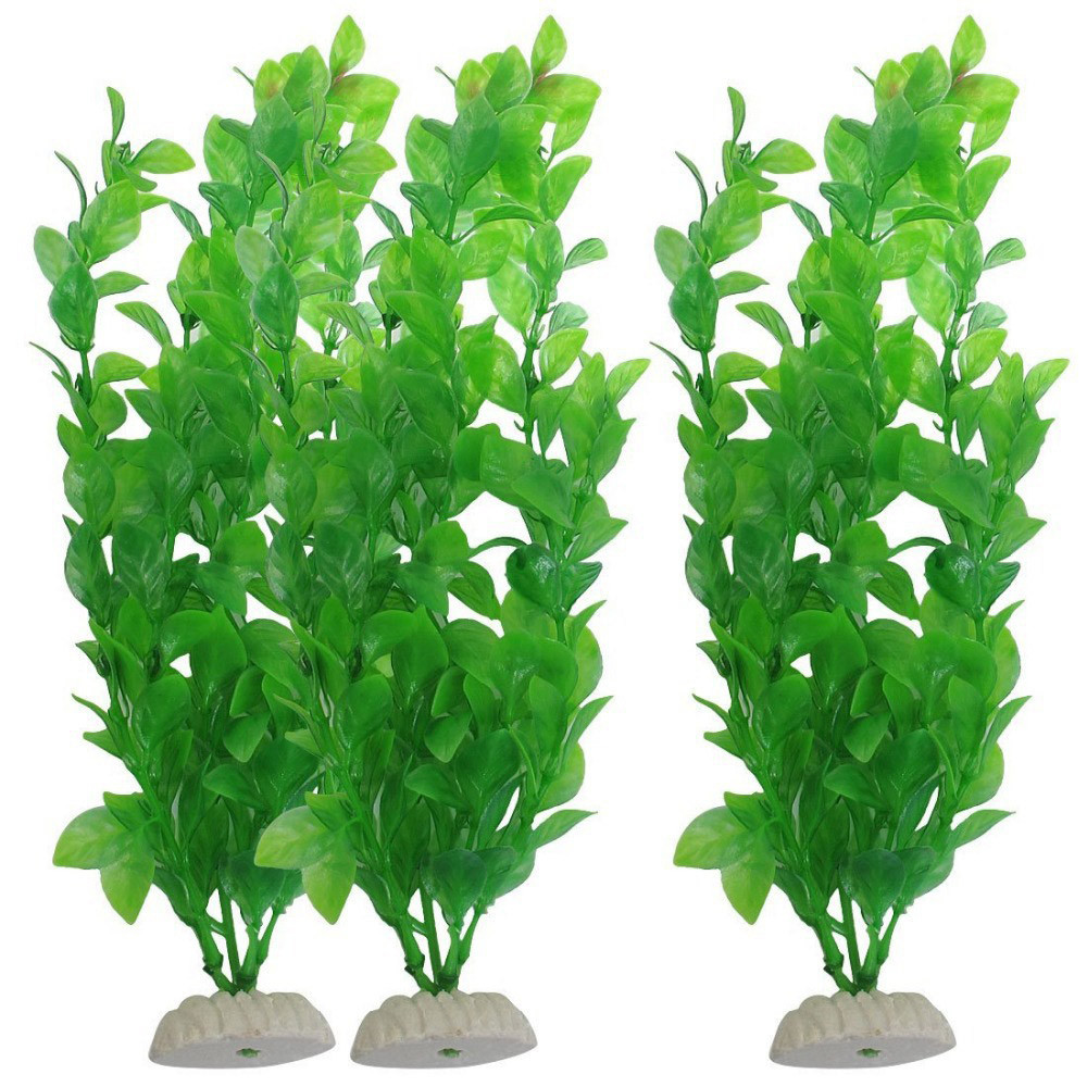 Aquarium Fish Artificial - 3 個人工芝水族館の装飾植物水植物プラスチック水槽アクセサリーシミュレーション水生植物 27 センチメートル