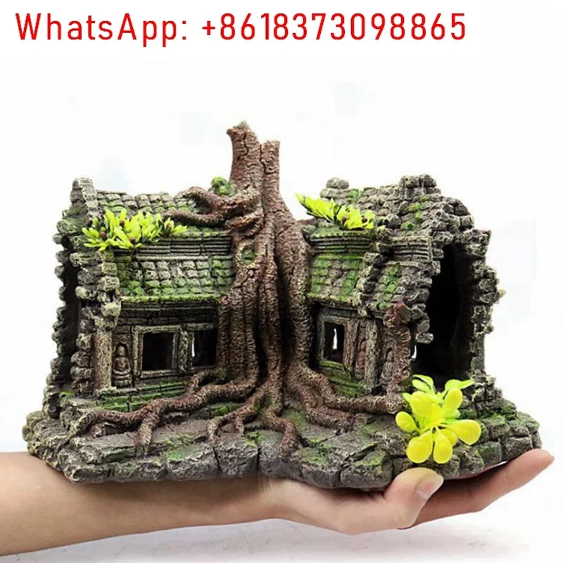 Aquarium Fish House - 樹脂製ツリーハウス木製水槽美化魚タンク装飾クラフトペット用品アクセサリー