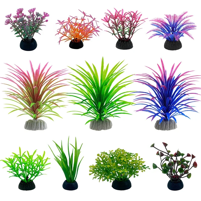 Aquarium Fish Artificial - PVC 水族館装飾シミュレーション人工葉植物環境保護材料水族館装飾アクセサリー
