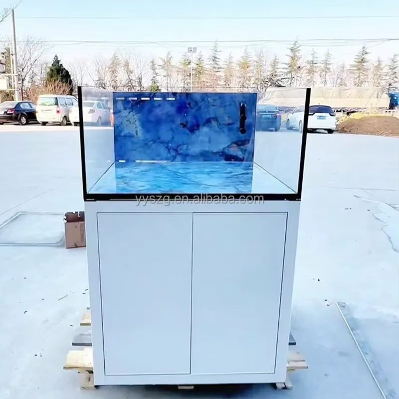 Aquarium Fish Restaurant - 2.6フィート四方の長方形ガラス水槽、スタンド付き、環境に優しい280L業務用魚槽、ホテルロビーやレストラン向け