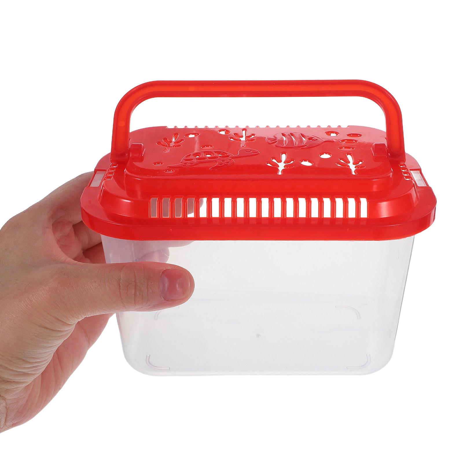 Aquarium Fish House - 5個入り魚輸送容器 ポータブルミニ水槽 プラスチック製水槽 旅行、引っ越し、子供、家族旅行用 5.3x3.4x2.8インチ