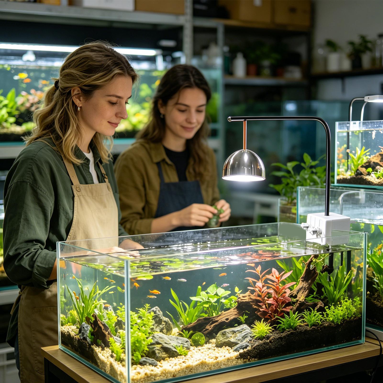 水族館クリップライト防水調整可能な 3 色モード水槽 LED - Aquarium Fish Restaurant のレビューと価格