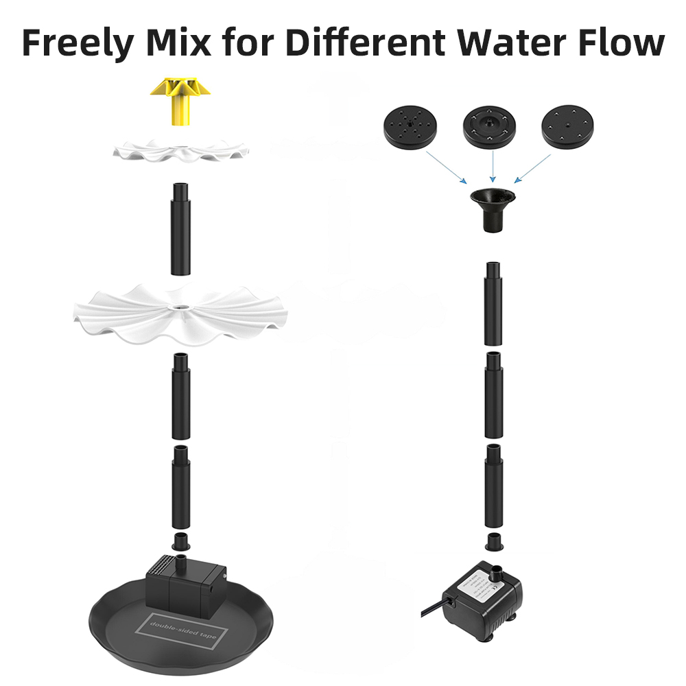 バードバス用のソーラーパワー水噴水ポンプ、庭、池、プール、水 - Aquarium Fish House のレビューと価格