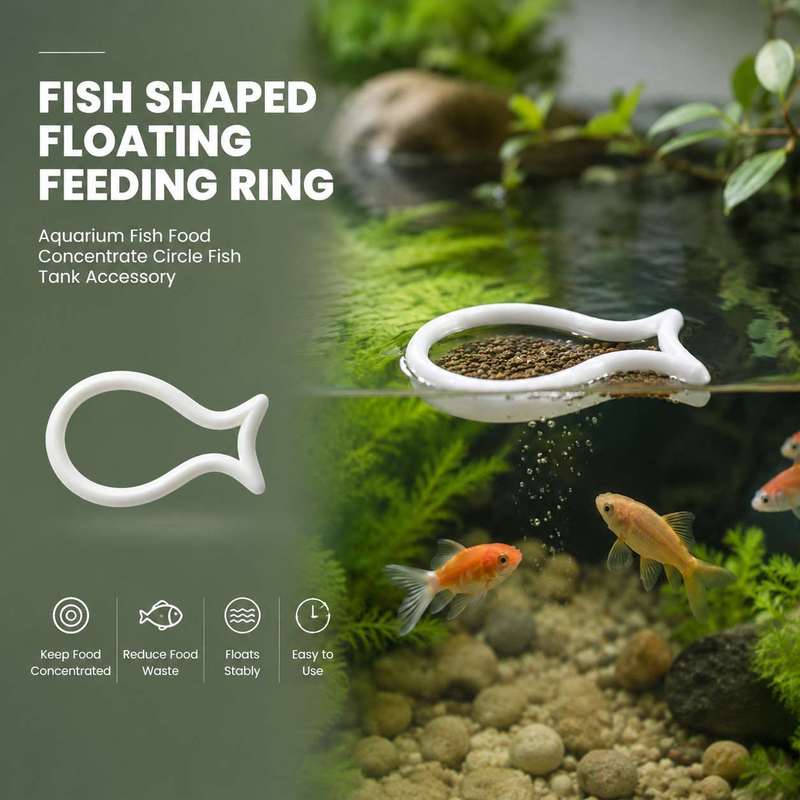 魚の形をした浮遊式餌リング 水槽用魚の餌濃縮サークル 魚タン - Aquarium Fish Food のレビューと価格