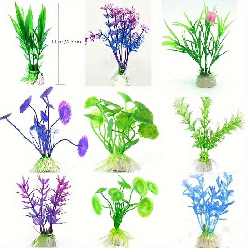 人工水中プラスチック植物水族館の水槽水生偽低木緑水草表示シミ - Aquarium Fish Artificial のレビューと価格