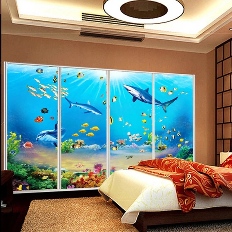 カスタマイズされた壁紙 HD 水中世界サメ熱帯魚 3D 壁画 - Aquarium Fish Restaurant のレビューと価格