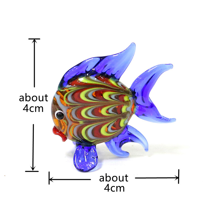 カラフルな熱帯魚ミニ置物かわいい小さな海の動物ガラスクラフト - Aquarium Fish Artificial のレビューと価格
