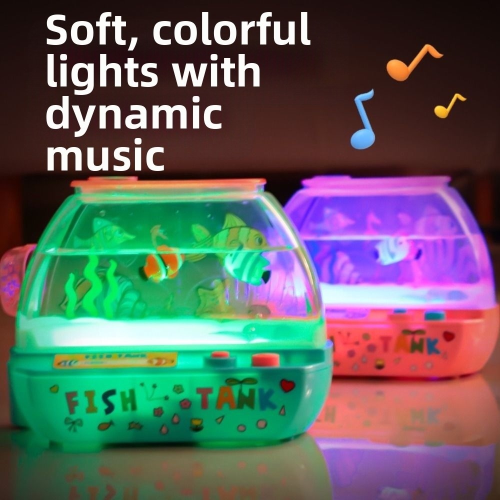 創造的な人工水槽のおもちゃ、音楽と光付きの漫画風ミニシミュレ - Aquarium Fish Artificial のレビューと価格