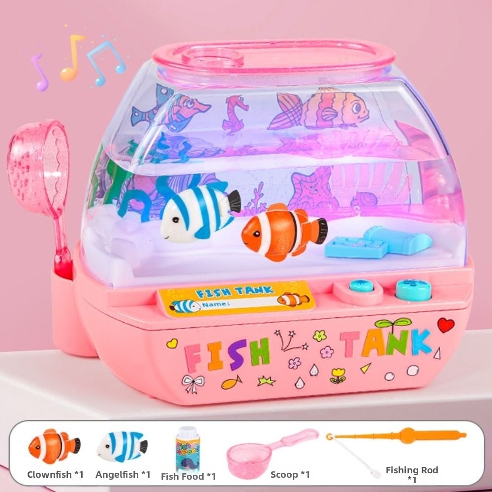 創造的な人工水槽のおもちゃ、音楽と光付きの漫画風ミニシミュレ - Aquarium Fish Artificial のレビューと価格
