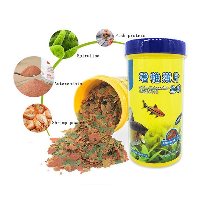 40g 魚用色素と美白飼料 高栄養熱帯魚成長促進 健康魚用フ - Fish Food Flake のレビューと価格