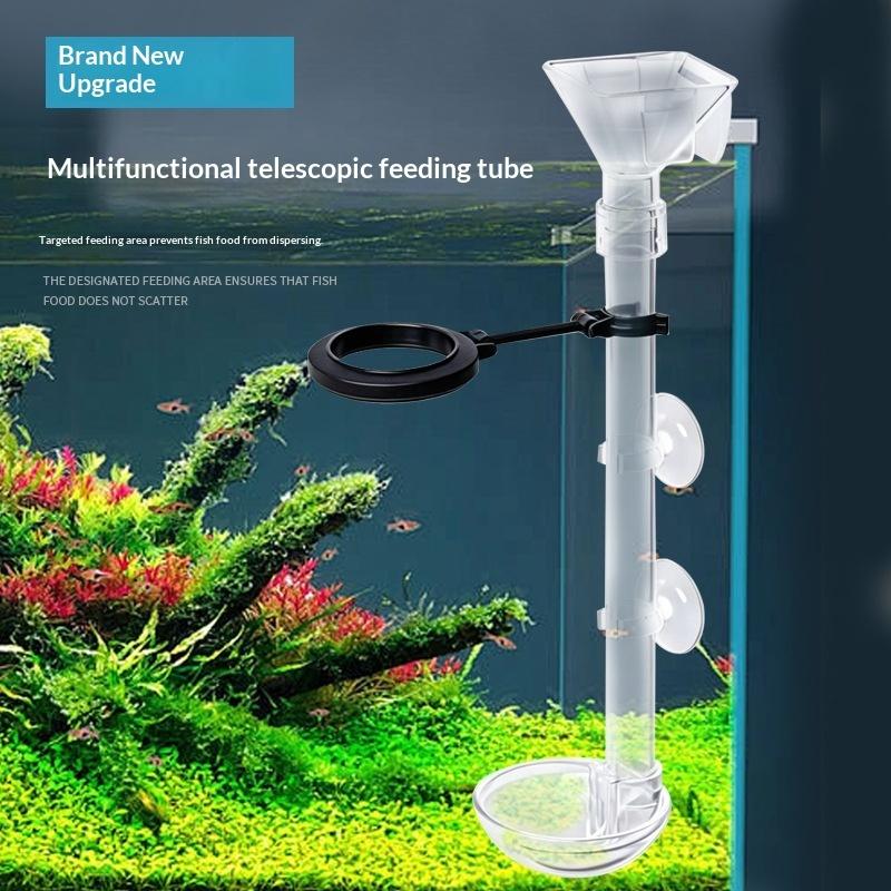吸盤付きで水生植物の散乱を防ぎます伸縮式水槽給餌チューブ調整 - Aquarium Fish Food のレビューと価格