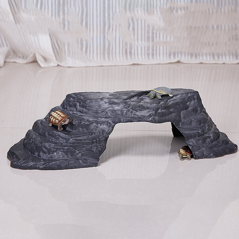 大型模造石製カメの日光浴台、爬虫類用クライミングブリッジ、ゲ - Aquarium Fish Bridge のレビューと価格