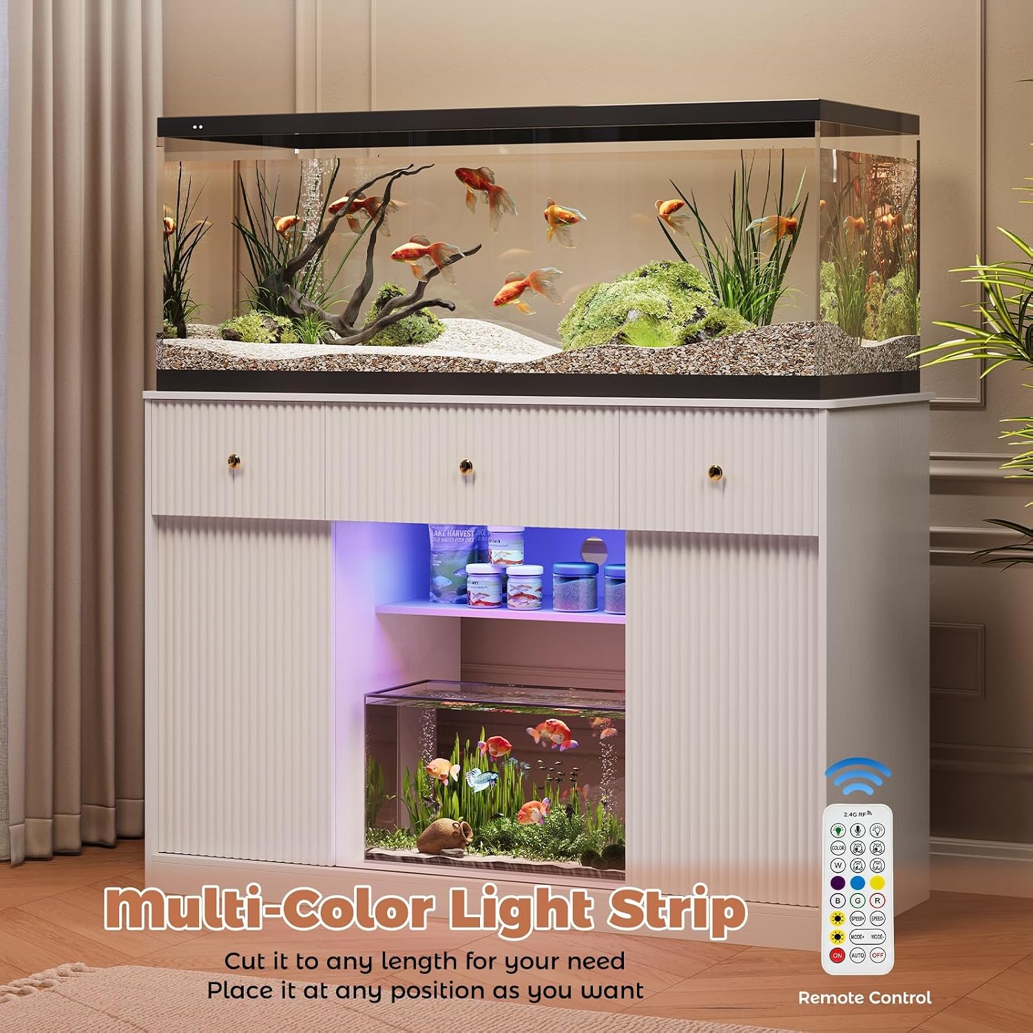 ガーヴィー水槽スタンド（55～75/90ガロン水槽用）、頑丈 - Aquarium Fish Lego のレビューと価格