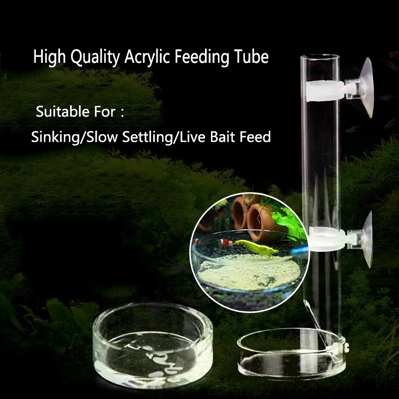 1個アクリル水族館フィーダチューブ皿透明水槽エビカタツムリエ - Aquarium Fish Food のレビューと価格