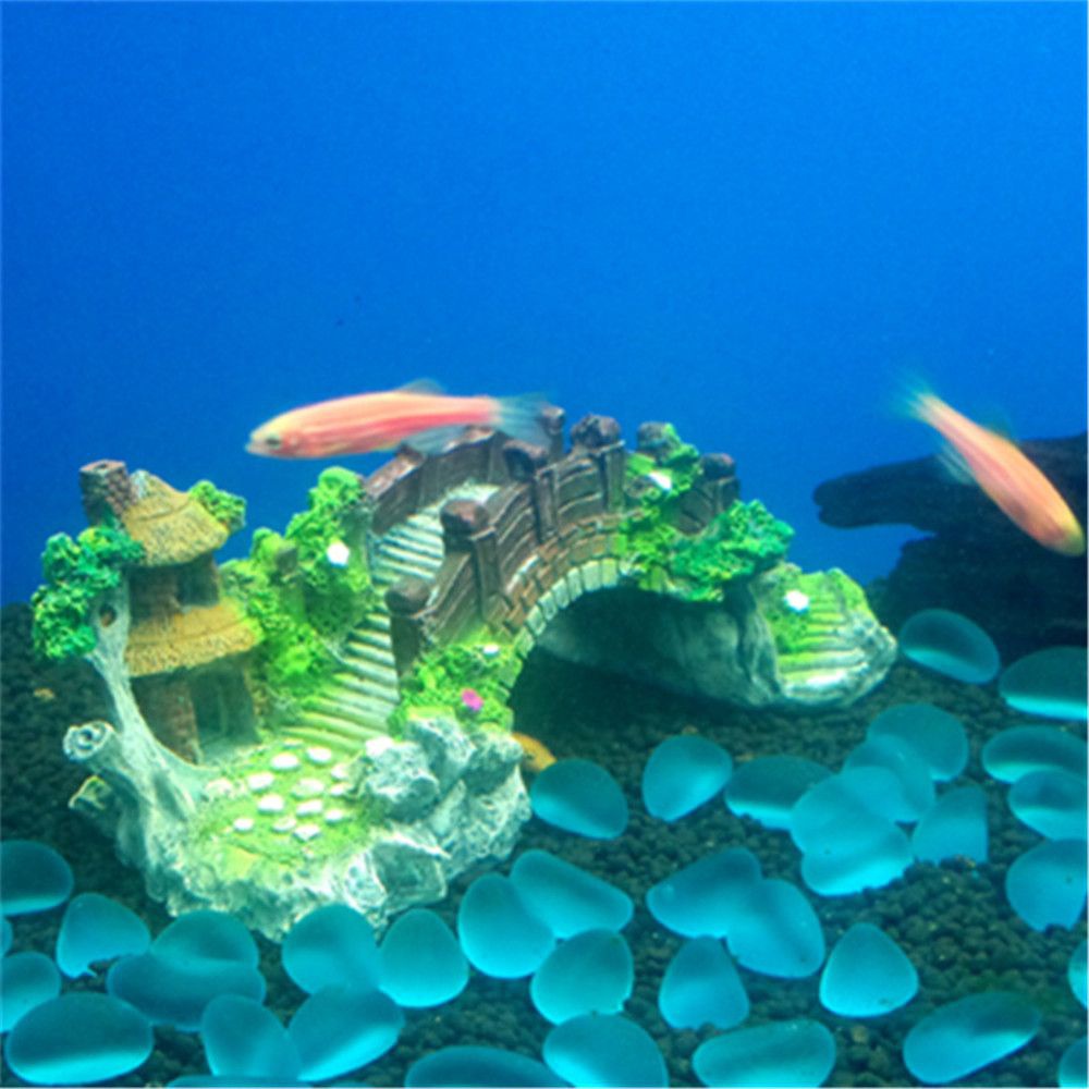 水族館の水槽ヴィンテージ装飾橋風景装飾品パビリオンツリー植物 - Aquarium Fish Bridge のレビューと価格